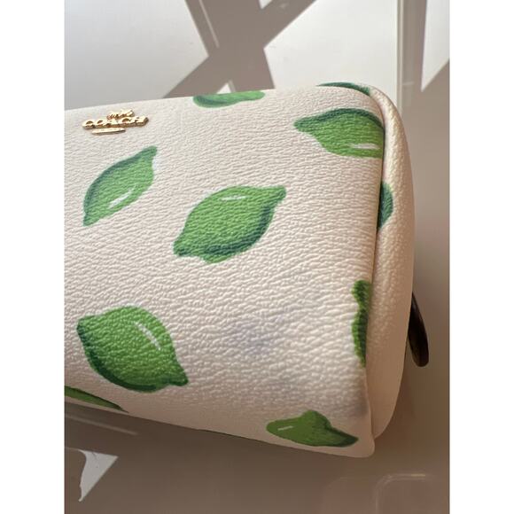 Sale!! Coach Coin Pouch Lime Print Design Bag Coach Cosmetic Case Pouch - Picture 4 of 12